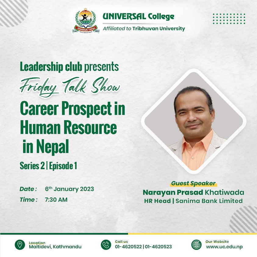 Career Prospect in Human Resources in Nepal Guest Speaker: Narayan Prasad Khatiwada